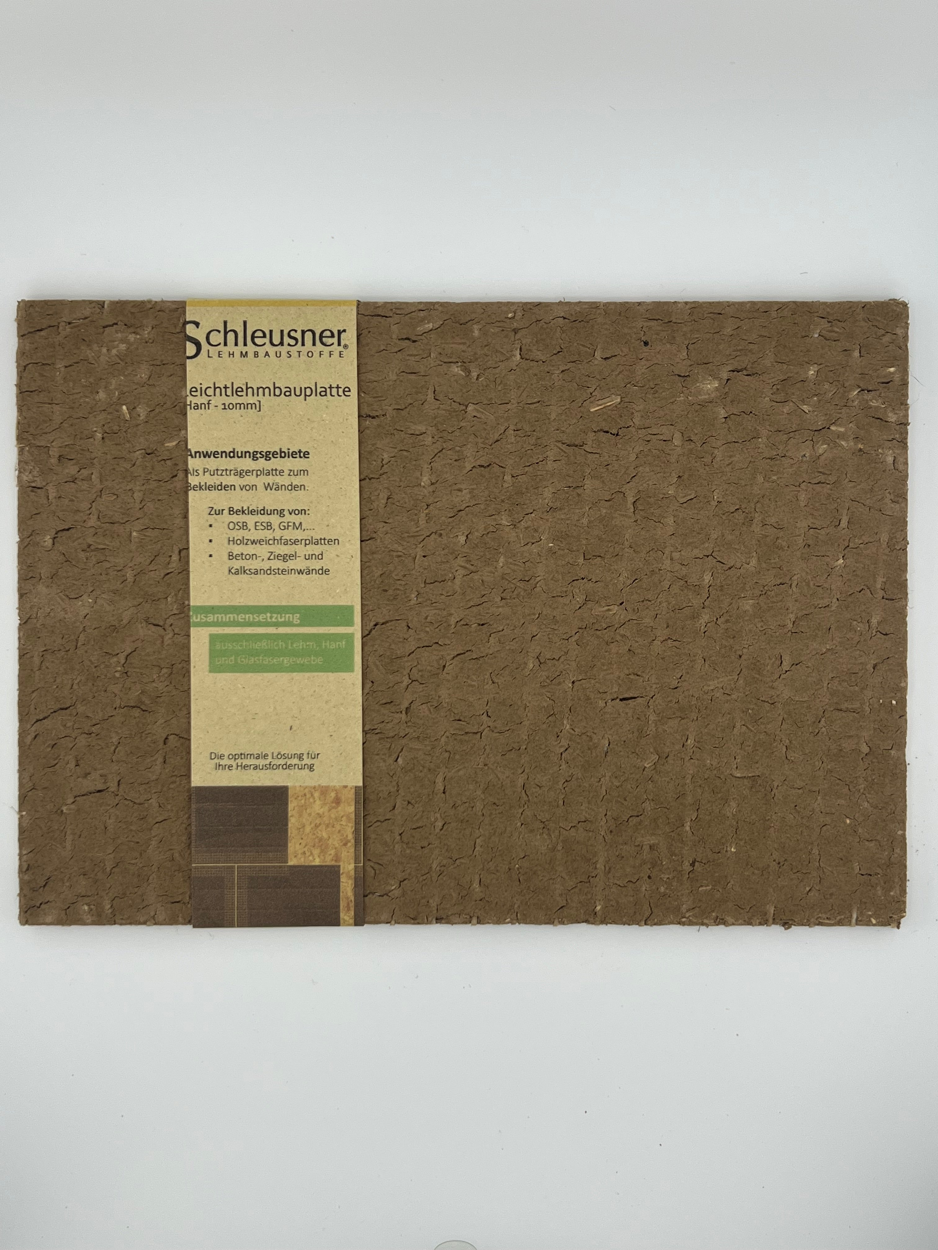 Schleusner Lehmbauplatte, 10mm, Naturfaserarmiert, Muster