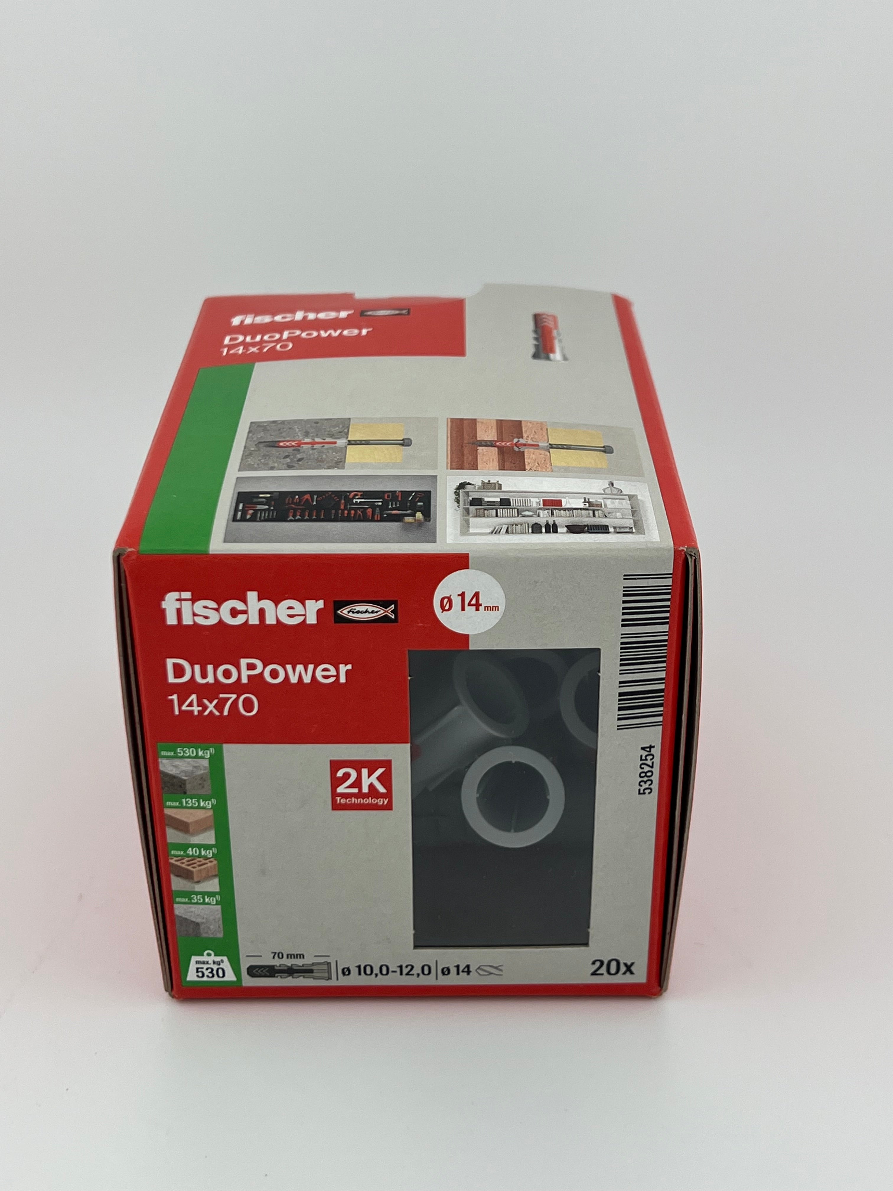 Fischer Duopower Dübel, 14x70mm, Pack á 20 Stück