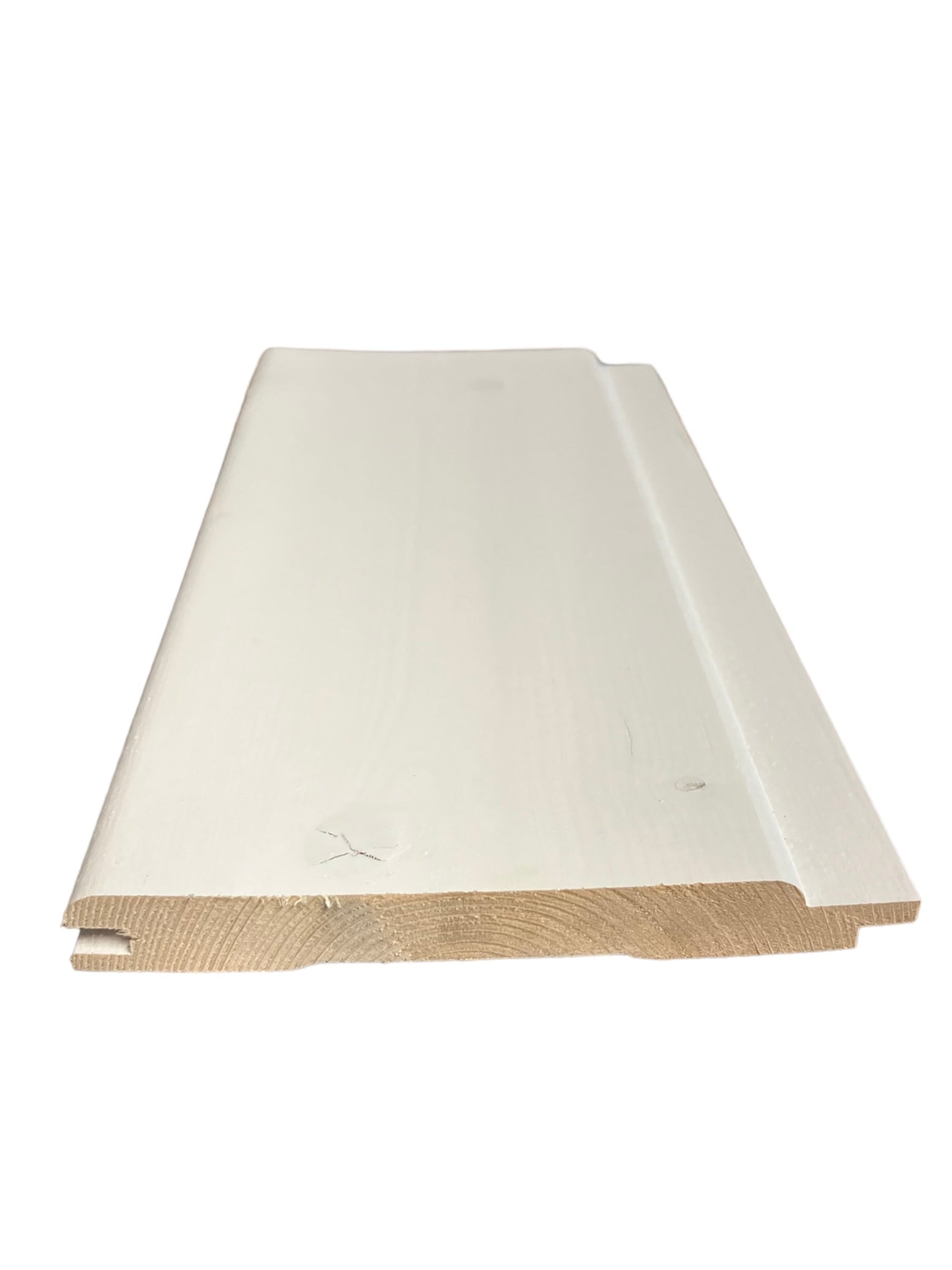 Fichte Rundprofil - 19x146mm Nut und Feder, weiß deckend endbehandelt