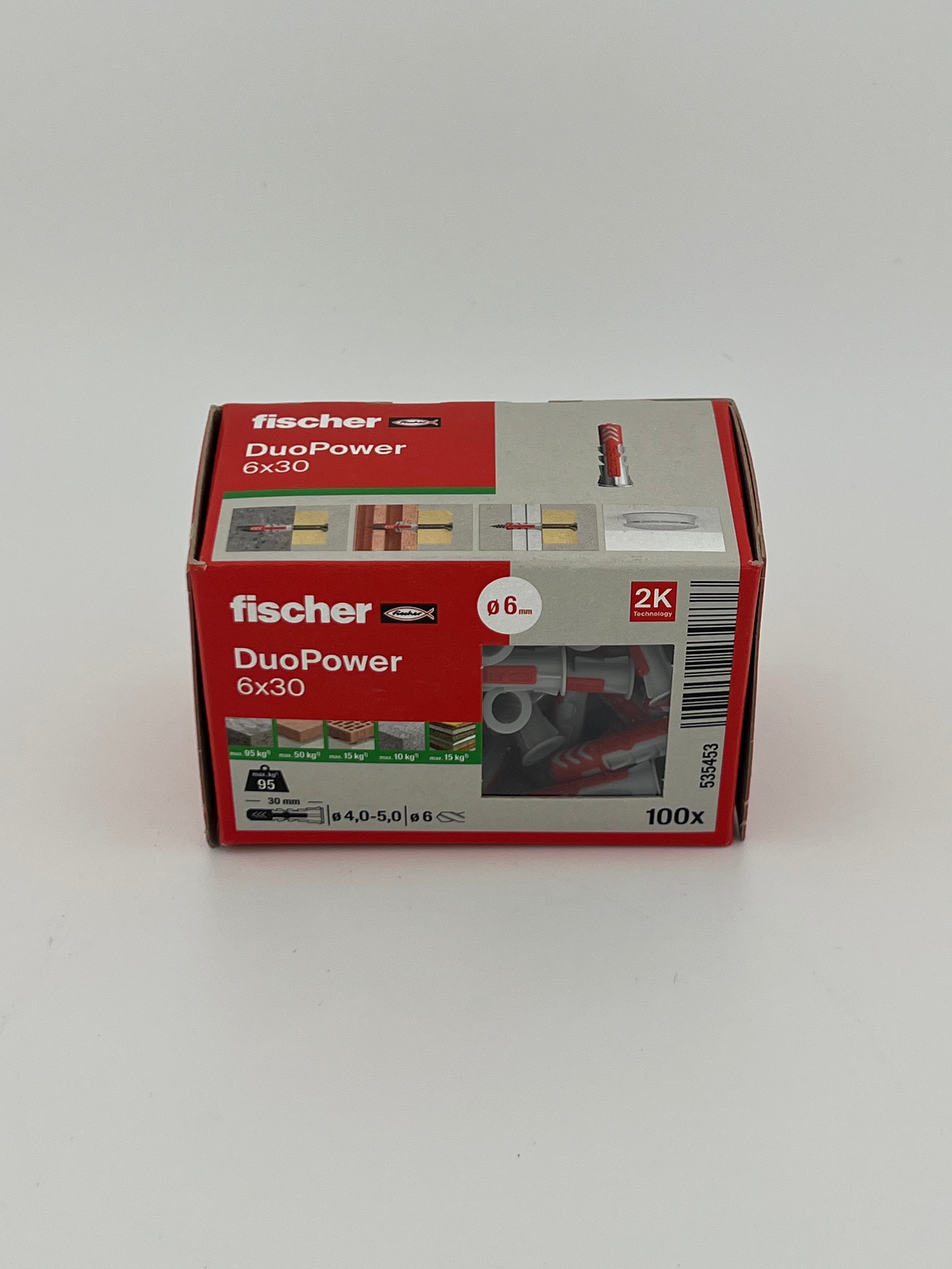 Fischer Duopower Dübel, 6x30mm, Pack á 100 Stück