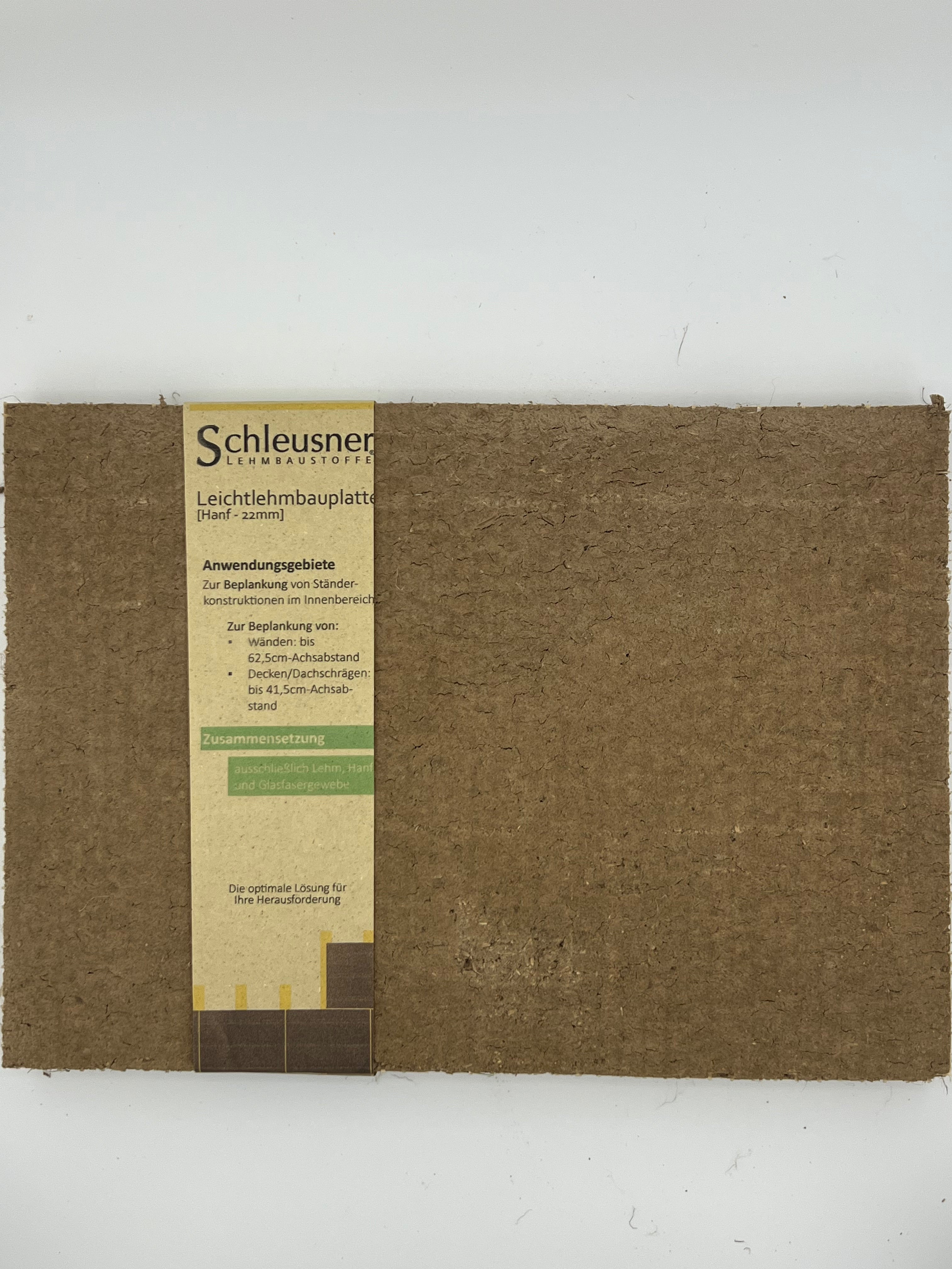 Schleusner Lehmbauplatte, 22mm, Naturfaserarmiert, Muster