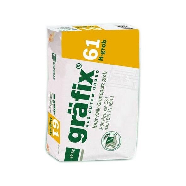 Gräfix 61 Haar grob – Kalk-Haarputz / Kalk-Grundputz mit Tierhaarfaserverstärkung, Sack mit 30 kg