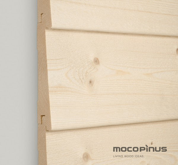 Fichte 26x146mm Keilstülpprofil mit nut und Feder, Oberfläche feiner Bandsägeschnitt, Anwendungsbeispiel